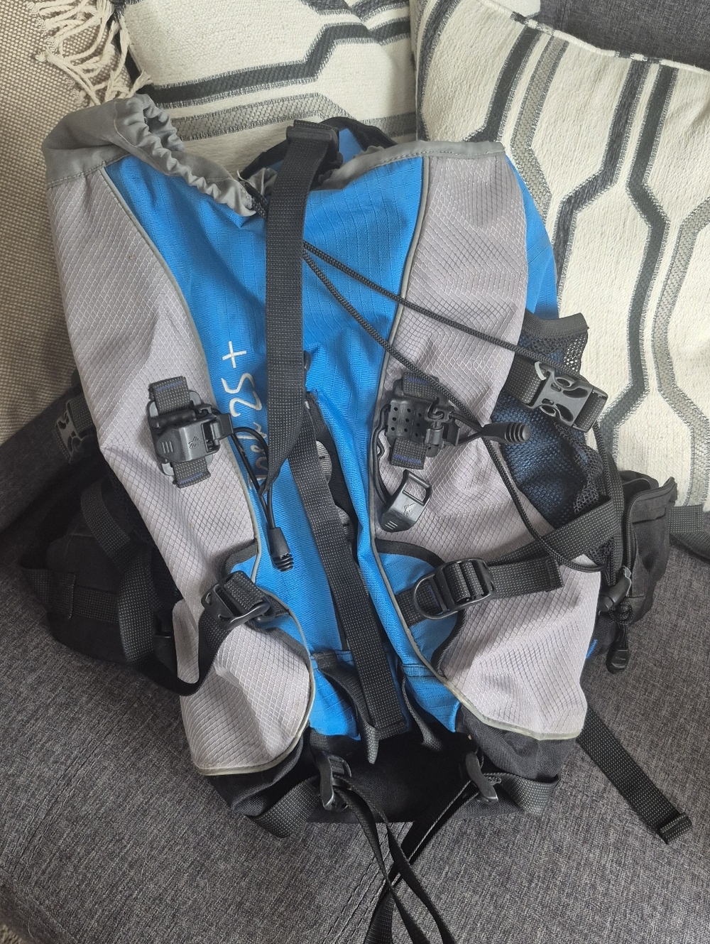 High Sierra Blue and Gray Hiking Backpack